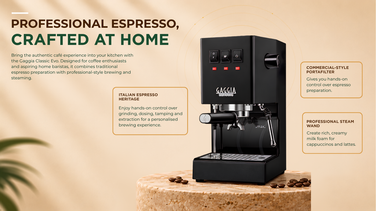Gaggia Classic Evo Espresso Machine | Semi Automatic Coffee
