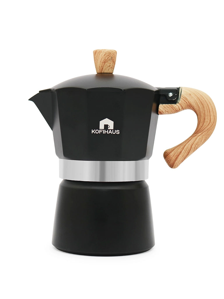 KOFIHAUS KOFIHAUS 150ml Moka Pot, Matte Black Stovetop Espresso Maker